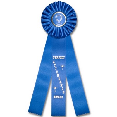 16" Stock Rosettes/Trophy Cup On Medallion - PERFECT ATTENDANCE