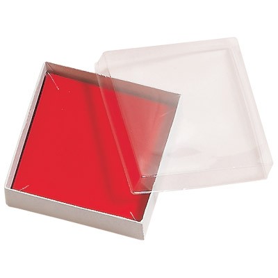 See-Thru Plastic Lid Box w/Velboard Pad (3½" x 3½" x 1")