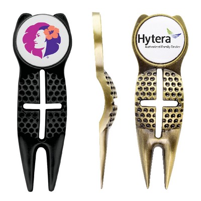 Crosshairs Golf Divot Tool Ball Marker