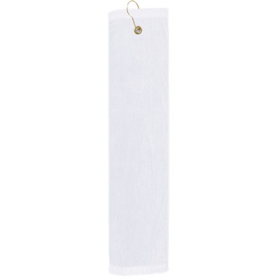 Premium Velour Golf Towel - Trifolded (White Imprinted)