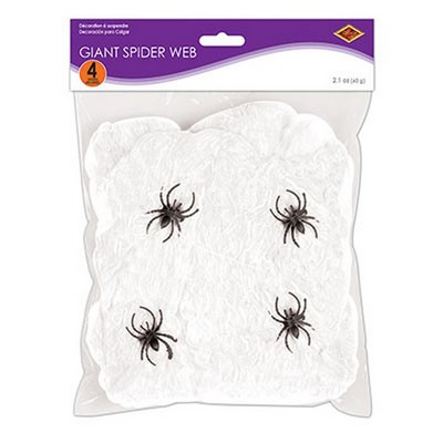 Giant Spider Web w/ 4 Spiders