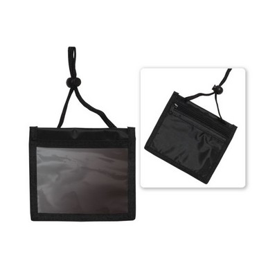 3-Pocket Credential Wallet with Adjustable Neck Cord