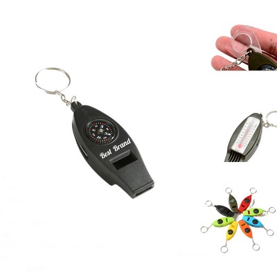Outdoor Safety Whistle Keychain With Compass