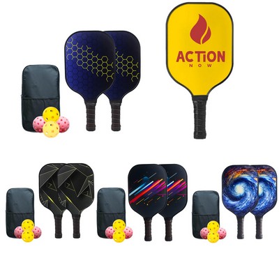 Fiberglass Pickleball Racket Paddle & Ball Set &Carrying Bag