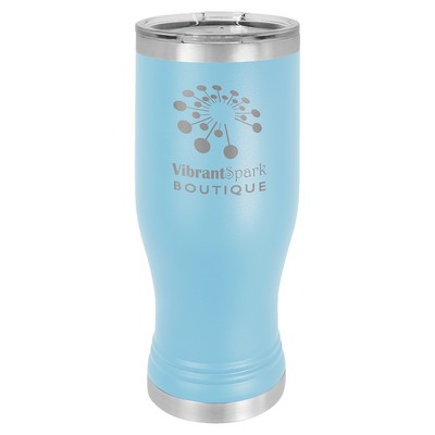 Polar Camel Light Blue 20 oz. Pilsner with Clear Lid