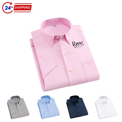 Casual Oxford Short-sleeved Shirt