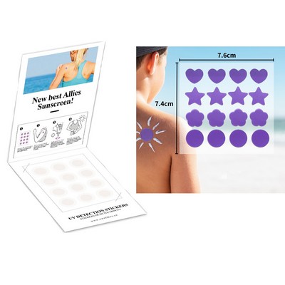 16Pcs / Sheets Sunburn Alert Sticker Detection Reminder UV Stickers for Sunscreen