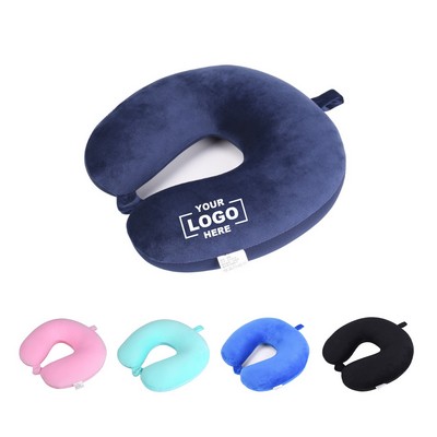 U-Shaped Foam Bead Solid Color Travel Pillow