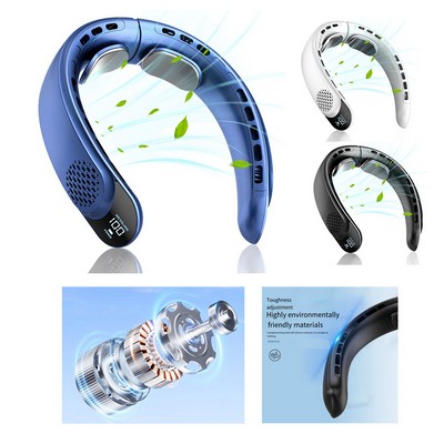 Rechargeable Neck Fan with LED Display
