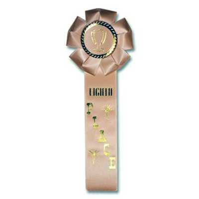 11½" Eighth Place Stock Rosette w/Trophy Cup Medallion