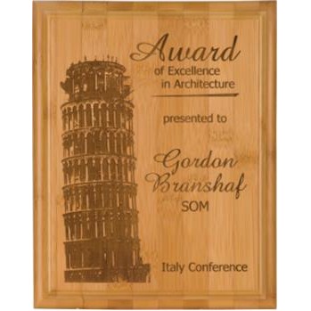 Genuine Bamboo 8" x 10" Plaque - Laser Engraved