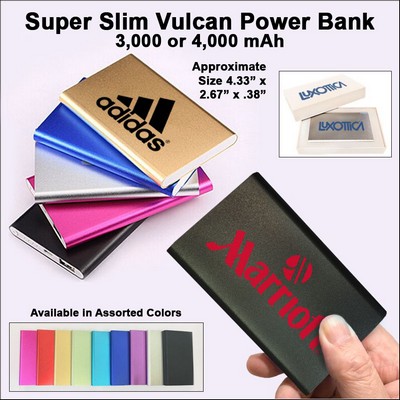 Super Slim Vulcan Power Bank 3000 mAh - Black No Extra Tariff