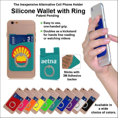 Teal Silicone Wallet w/Ring No Extra Tariff