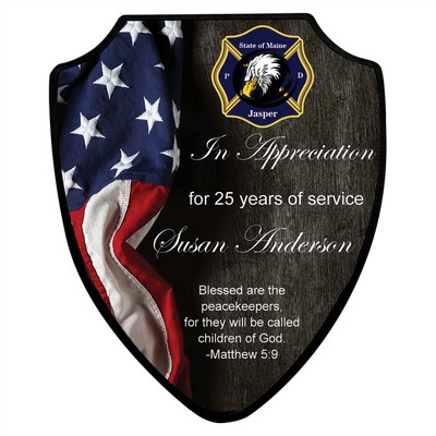 Full Color Shield Plaque, 7 1/2"(L) x 9 1/8"(H)