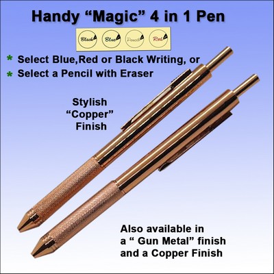 "Magic" 4 in 1 Metal Pen - Copper Finish No Extra Tariff