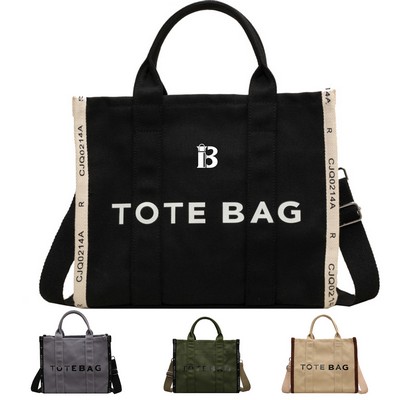 Canvas Crossbody Bag Trendy Printed Tote