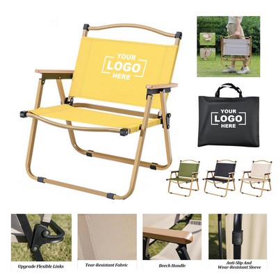 Folding Outdoor Camping Chairs With Wood Handle