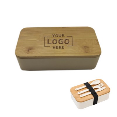 Eco-Friendly Bamboo Lunch Box with Utensil(Free Shipping)