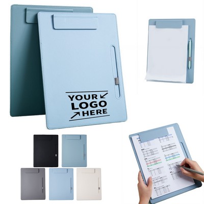 PP Leather Magnetic Clipboard With Pen Holder