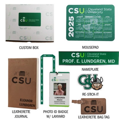 Welcome Workplace Employee Office Kit w/ Namplate, Photo ID, Lanyard, Mousepad, Journal, Re-Stick-It