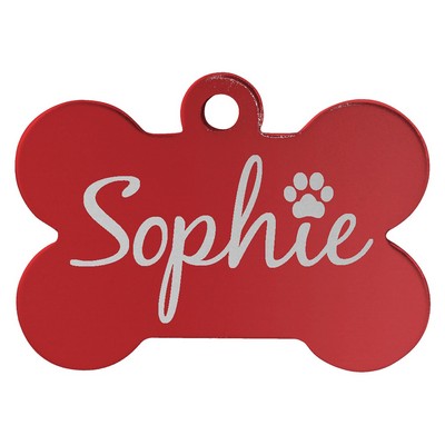 1.25" x.75" Red Anodized Aluminum Bone Pet Tag