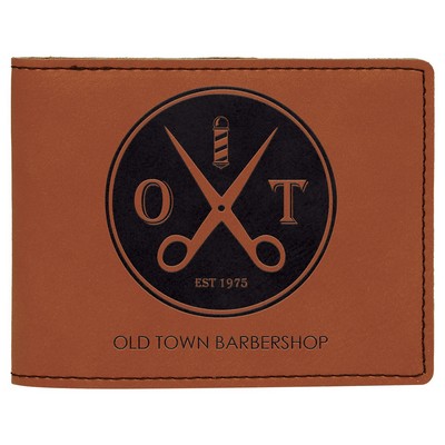 4.5" x 3.5" Rawhide Leatherette Bifold Wallet