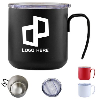 14Oz Stainless Steel Vacuum Insulation Mug W/ Lid