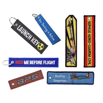 Bevel Edge Embroider Keychain