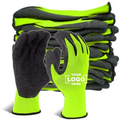 Latex Rubber Hand Coated Safety Work Gloves