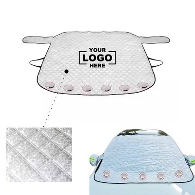 Winter Windshield Magnetic Cover with Integrated Wiper for Snow