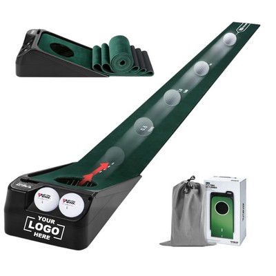 Golf Putting Mat with Electric Ball Return