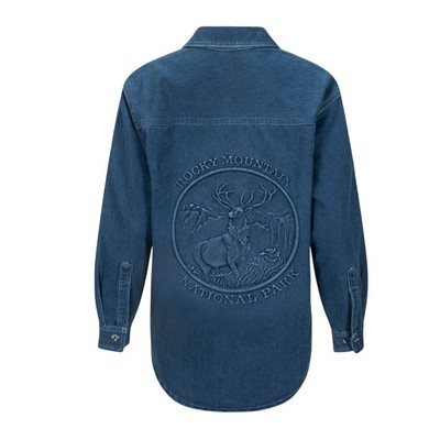 Embossed Denim Short Sleeve Shirt (heavyweight)
