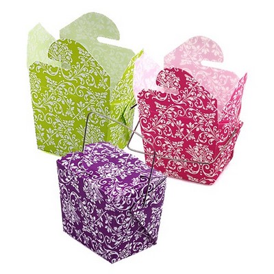 Damask Print Take-Out Box (4" x 3¼" x 4")
