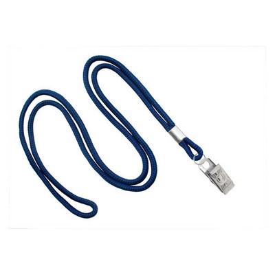 1/8" Blank Lanyard w/Bulldog Clip (Navy Blue)