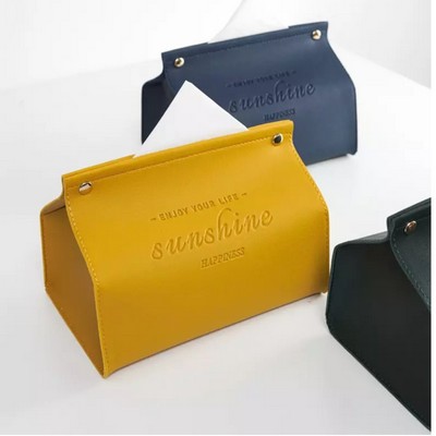 PU Leather Paper Facial Tissue Box (7.7"x 5"x 5.6")