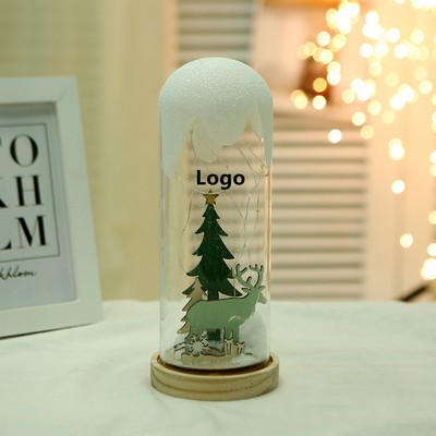 Christmas Tree in Glass Dome Ornaments with String Light