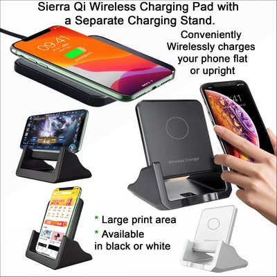 Sierra Qi Wireless Charging Pad with a Separate Stand Fast Charging 15 watts No Extra Tariff