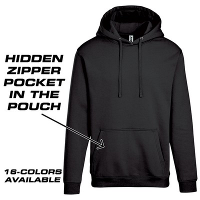 Adult Pullover Hoodie w/ Hidden Zipper Pocket