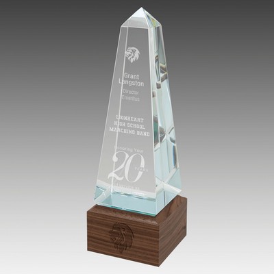 9.75" Obelisk Sierra Glass with Walnut Base