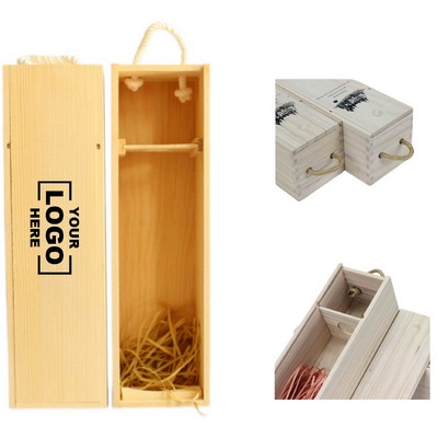 Wooden Wine Box with Handle.