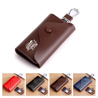 Cowhide Leather Key Organizer and Card Holder