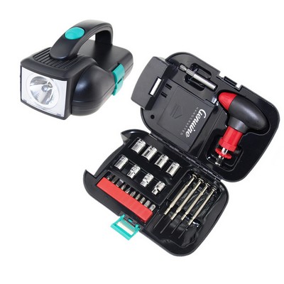 24 Pcs Household Tool Kit with Flashlight