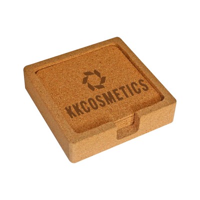 Custom Square Cork Coaster Set w/ Six PCS