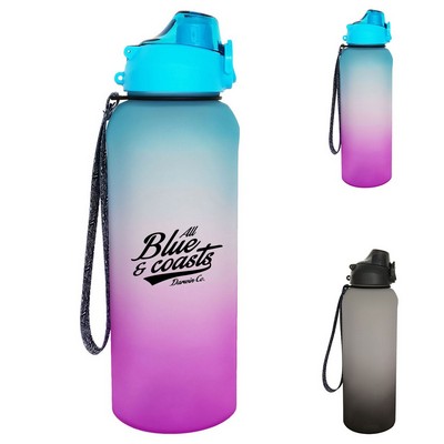 Motivational 46oz Tritan BPA-Free Water Bottle with Time Marking