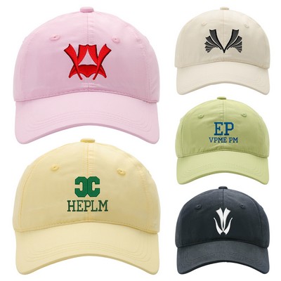 6-Panel Tencel Cotton Embroidered Curved Brim Baseball Cap