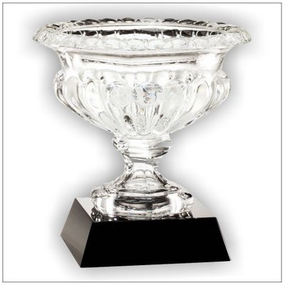 10.25" Crystal Vase Mounted on black base