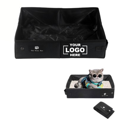 Folding Cat Travel Litter Box Waterproof Traveling Cat Portable Litter Box