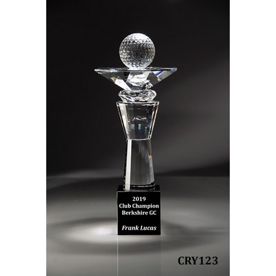 Crystal Jetson Golf Award on Black Crystal Base, 5-1/4"x 13"H