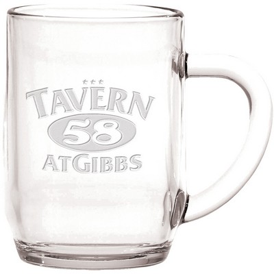 10 Oz. Haworth Glass Coffee Mug- Etched