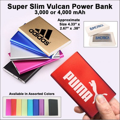Super Slim Vulcan Power Bank 3000 mAh - Red No Extra Tariff